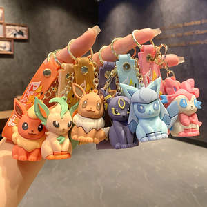 Nuevo Llavero <span class=keywords><strong>de</strong></span> Pokémon con Diseño <span class=keywords><strong>de</strong></span> Eevee y Pikachu, Regalo Creativo para Parejas, Colgante Lindo para Coche o Bolso - Product Image 1