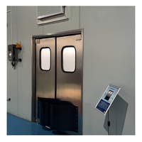 Puerta Batiente de Acero Inoxidable sin Impactos, de Doble Vía con Retorno Automático, para Restaurantes, Cocinas, Cámaras Frigoríficas, Fábricas y Supermercados