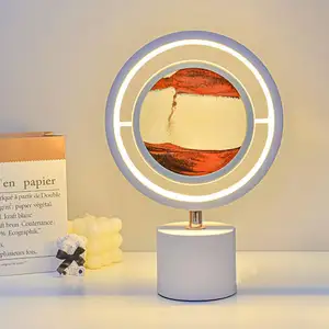 LED Lamp Quicksand Moving Rotating Art Sand Scene Dynamic Living Room Decoration Accessories Modern Home Decor Gift