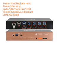 Commutateur KVM HDMI 4x1 ODM USB 3.0 8K 60HZ Prise en charge EDID Mode de numérisation automatique RJ45 Gigabit Module de charge intégré pour espace de travail multi-PC