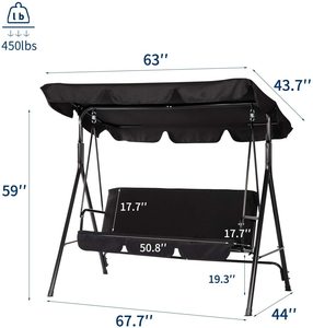 Vente en gros de chaise berçante en tube d'acier de 1.0mm et en coton épais avec cadre en acier rembourré et chaise <span class=keywords><strong>à</strong></span> bascule en tube d'acier et balançoire de <span class=keywords><strong>Marrakech</strong></span> - Product Image 2