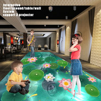 Permainan Lantai Interaktif Peralatan Iklan Perangkat Lunak Proyeksi Nyata 3D Hologram Sistem Radar Imersif Dalam Ruangan