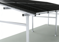 Structure de carport solaire en aluminium haute résistance à 4 piliers, station de recharge photovoltaïque légère pour voitures