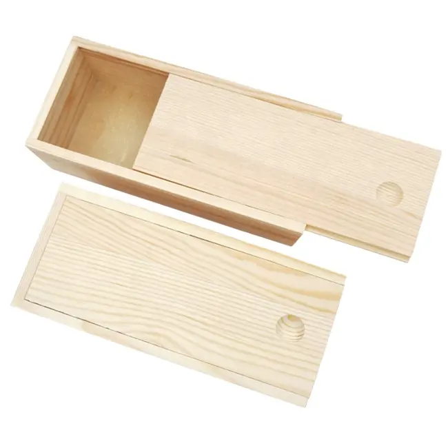 Scatola di legno con coperchio scorrevole scatola di immagazzinaggio in legno non finito contenitore in legno naturale bianco per gioielli regalo scatola artigianale fai-da-te