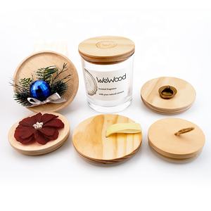 Couvercle de bougie en bois naturel personnalisé WeWood du Vietnam avec poignée, logo gravé, couvercle de pot en bois écologique pour bougie parfumée - Product Image 6
