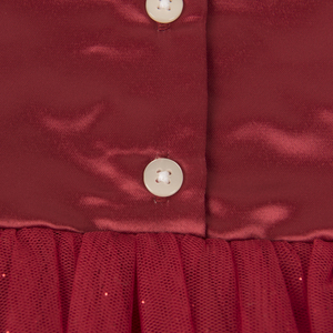 Vestido de niña con diseño de rosa 3D OA, color rojo, sin mangas, de malla y tul, para bebés y niñas pequeñas - Product Image 1