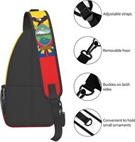 Mochila Bandolera Deportiva de Viaje con Estampado de la Bandera de Ecuador, Bolso Cruzado Patriótico para Hombre y Mujer