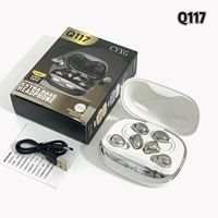 Écouteurs sans fil sportifs Q117 TWS avec batterie externe, écouteurs rétro à clip d'oreille avec affichage numérique 6.0 pour appareil photo