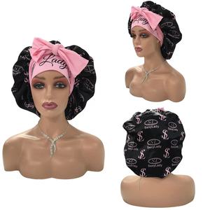 Nắp Ca-pô In Logo Tùy Chỉnh Cho Mẹ Và Tôi Dây Buộc Tóc Bằng Lụa Nhuộm Màu Lớn Và Dây Buộc Viền Co Giãn - Product Image 5