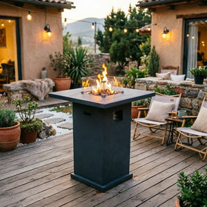 CHARM GARDEN Choix de l'architect - <span class=keywords><strong>Table</strong></span> de foyer extérieur portable en béton au gaz, style moderne, avec chauffage 65000 BTU - Product Image 2
