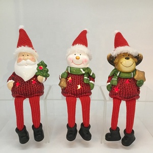 Gran oferta y nuevo producto, decoración navideña, colgante de hierro, cerámica, Papá Noel/nieve/ciervo, en forma de bola, marchitamiento LED OEM y ODM - Product Image 4
