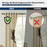 Ensemble de tringles à rideaux en métal noir mat avec fixation au plafond, tringle à rideaux extensible en fer antirouille, matériel de suspension pour draperies courtes