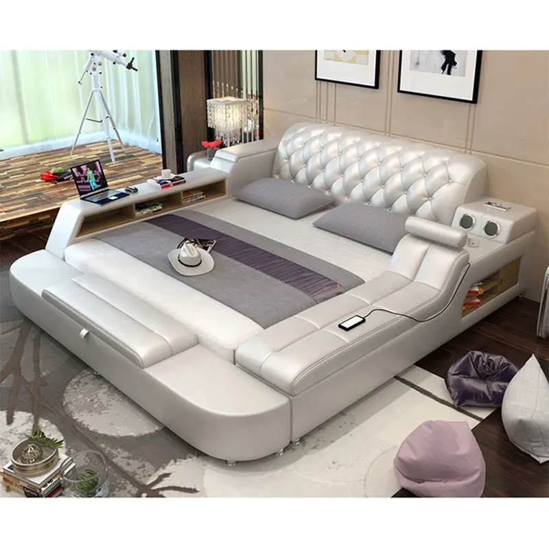 Italiaanse Design Slaapkamer Set Meubels Kingsize Moderne Nieuwste Dubbele Bed Designer Meubels Set Lederen Luxe Bed
