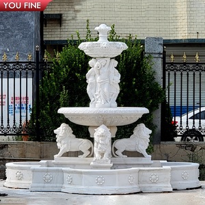 Youfine Tùy Chỉnh Châu Âu Lâu Đài Bất Động Sản Ngoài Trời Trang Trí Nội Thất Sang Trọng Cổ Khu Vườn Lớn Tay Khắc Đá Cẩm Thạch Sư Tử Đài Phun Nước Cho Bán - Product Image 4