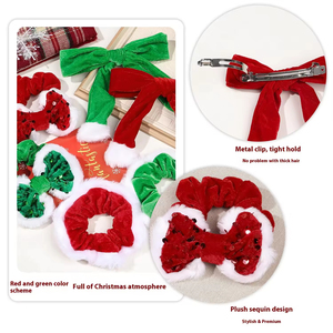 Diadema de Navidad con lazo de gran elasticidad y diseño de intestino grueso para mujer, edición limitada navideña - Product Image 4