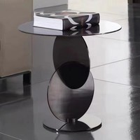 Petite table basse multifonctionnelle en acier inoxydable de luxe léger, style nordique moderne, design italien