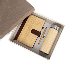 Graduation Gifts Premium Customized <b>Bamboo</b> Stationery Set with Personalized Logo Includes <b>Bamboo</b> Pen Eco Cup A5 Notebook - Product Image 3