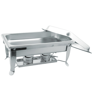 Chauffe-Plat Rectangulaire 9L en Acier Inoxydable à Prix Abordable pour Traiteur, Buffet et Restauration - Product Image 4