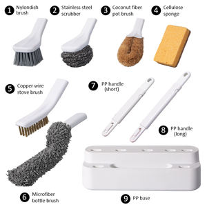 HOLAMAMPA Ensemble de brosses de nettoyage 6 en 1 avec têtes interchangeables Outil de récurage multifonctionnel - Product Image 2