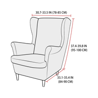 Housse de fauteuil Forcheer 2 pièces extensible en velours doux avec bas élastique pour salon et chambre à coucher