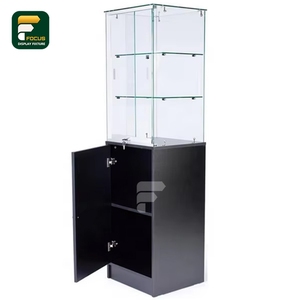 Vitrina de exhibición de vidrio negro Vitrina bloqueable con estantes de vidrio para uso minorista - Product Image 4