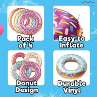 24-Zoll PVC Aufblasbare Donut-Schwimmringe (4er-Pack) Schwimmringe für Kinder im Alter von 2-6 Jahren |   Sommer-Wasserspaß