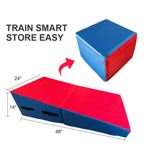 Custom Portable Durable Non-Slip Cheese Wedge Fitness Tumbling Kids Incline Gymnastics <strong>Mat</strong> for Tumbling &amp; Home Workouts - Product Image 2