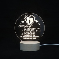 Lampe de nuit en acrylique design personnalisé pour cadeau de fête des mères lampe à led en bois présente une lumière cadeau personnalisée créative pour maman
