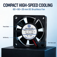 Ventilateur axial sans balais DC 6020 6CM 5V 12V 24V 60x60x20mm pour refroidissement et ventilation des LED industriels