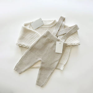 Salopette en Tricot de Coton Biologique Personnalisable pour Bébé, Grenouillère Décontractée pour Nouveau-Né, Combinaison pour Hiver & Automne, Vêtements pour Bébé Faits Main - Product Image 6