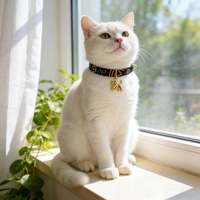 Collier de sécurité réglable pour chaton, motif chat porte-bonheur graffiti Kawaii, avec boucle de sécurité détachable, en coton et polyester, vente en gros