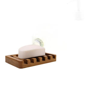 ที่วางสบู่ไม้ติดผนังรูปสี่เหลี่ยมผืนผ้า ที่วางสบู่ไม้เนื้อแข็งสำหรับอ่างล้างหน้าในห้องน้ำ ใช้ในบ้าน สีเรโทร - Product Image 1