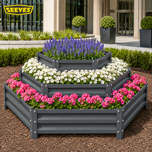 Jardinière Modulaire Hexagonale à Niveaux en Métal, Bac de Culture Surélevé en Acier Galvanisé pour Plantation de Légumes en Extérieur, OEM - Product Image 1