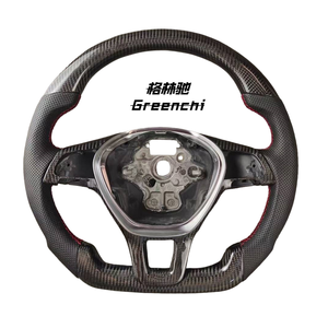 Volante Deportivo Gelinchi para <span class=keywords><strong>Volkswagen</strong></span> <span class=keywords><strong>Golf</strong></span> 7 MK7 <span class=keywords><strong>GTI</strong></span> POLO Passat, Forma de D, 35 mm, Fibra de Carbono y Cuero, 3.5 kg, 2 Radios - Product Image 5