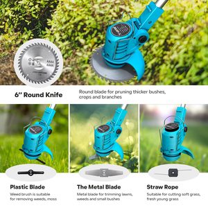 Lithium Battery Grass Cutter Weed Eater Trimmer Cordless <b>Garden</b> Tools Lawn Mower Brush GT-4003 Cordless Design Operates Quietly - Product Image 4