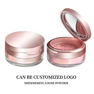Großhandels preis Shiny Highlighter Custom ized Logo Öl kontrolle 6 Farben Private Label Vegan Makeup Shimmer Einstellung Loose Powder
