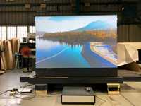 Écran de projection motorisé HEYU 150 pouces à tension par languettes, pour vidéoprojecteur laser 4K AWOL Aetherion Max à ultra courte focale ALR CLR