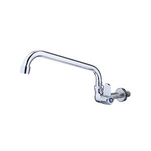 Grifo de Cocina Profesional de Latón Sólido Montado en la Pared con una Sola Manija, Grifo Mezclador de Cocina con Caño Giratorio de 10 Pulgadas, Cromado - Product Image 1