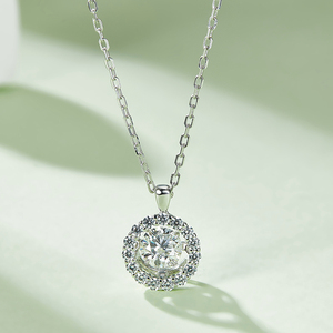 Buena calidad <span class=keywords><strong>Nobby</strong></span> 925 collar de plata esterlina cadena moissanita y collar de oro de 14kt Gra para mujer - Product Image 4
