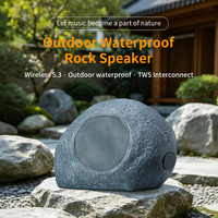 Enceinte Bluetooth 5.3 Rock Connect, Stone, sans fil, pour l'extérieur, autonomie de 24 heures, avec charge solaire, résistance à l'eau et à la poussière IP65