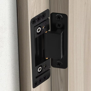 Bisagra Oculta Ajustable de Alta Resistencia 2D, 120x37mm, 50kg, Bisagra Invisible de Aleación de Zinc Negro Mate para Puerta Interior de Madera, Hotel - Product Image 4