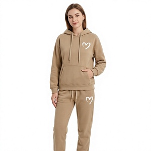 Premium Quality Women's Oversized <b>Jumper</b> <b>Pullover</b> Sweat Suit High Quality Fleece Cotton Two Piece Wide Women's Tracksuit - Product Image 5