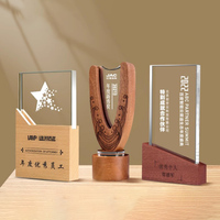 Trophées en cristal personnalisés et plaques de récompense en bois massif Trophées et médailles de reconnaissance des employés exceptionnels