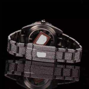 Reloj Analógico de Acero Inoxidable con Movimiento Mecánico Automático de Lujo Elegante, con Piedras de Moissanita Heladas para un Estilo Atractivo y Premium - Product Image 3