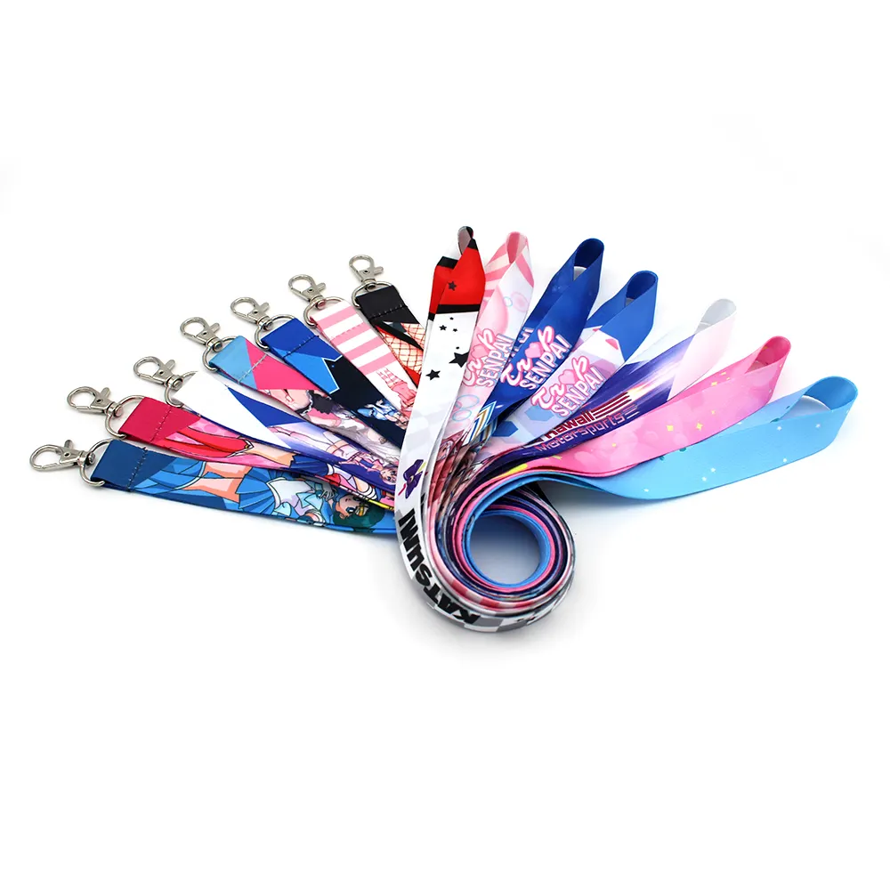 Competitive Price Factory Direct Sales Cute Safety Woven Logo Neck Ring Key Lanyard RPET