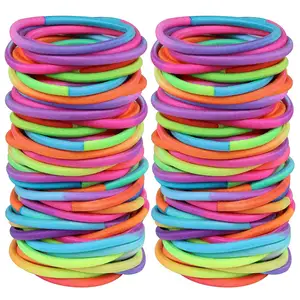 Wholesale Solid Color Hair Tie Bracelets for Women Rubber Hair Band 120pcs Set Hair Accessories Elastics Girls Braids Ponytails