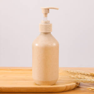 Bouteilles à pompe en paille de blé écologiques de 100 ml à 500 ml avec bouchon rabattable, biodégradables, pour le lavage corporel, le shampoing, les cosmétiques, l'emballage de produits de beauté - Product Image 4