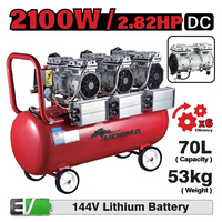 Compresseur d'air sans huile alimenté par batterie au lithium sans fil 2100W 2,82Hp 70L 144V