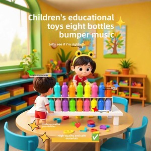 Jeu de bouteilles à toucher en plastique colorées et amusantes pour <span class=keywords><strong>la</strong></span> mémoire, jeu de correspondance de boissons, entraînement à <span class=keywords><strong>la</strong></span> pensée logique et au raisonnement, jouets éducatifs - Product Image 3