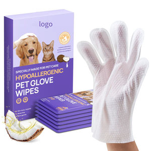 6pcs Luvas de Limpeza para Animais de Estimação Hipoalergênicas Não Tecidas com Fragrância Personalizada Etiqueta Privada Lenços Umedecidos Biodegradáveis para Cães e Gatos - Product Image 1